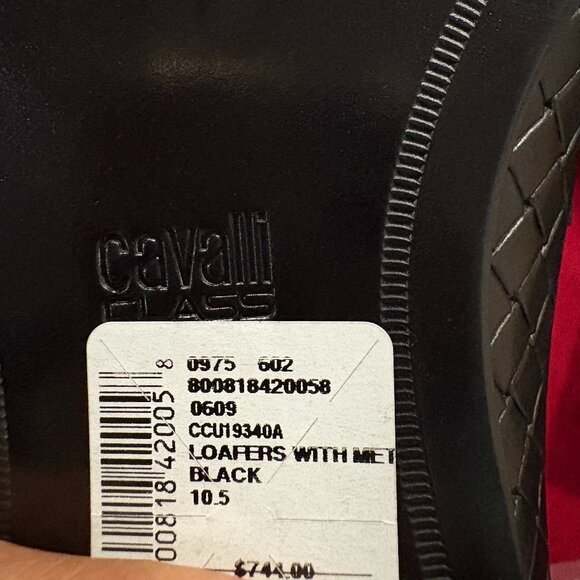 Cavalli Class by Roberto Cavalli Textured Leather Bit Loafers